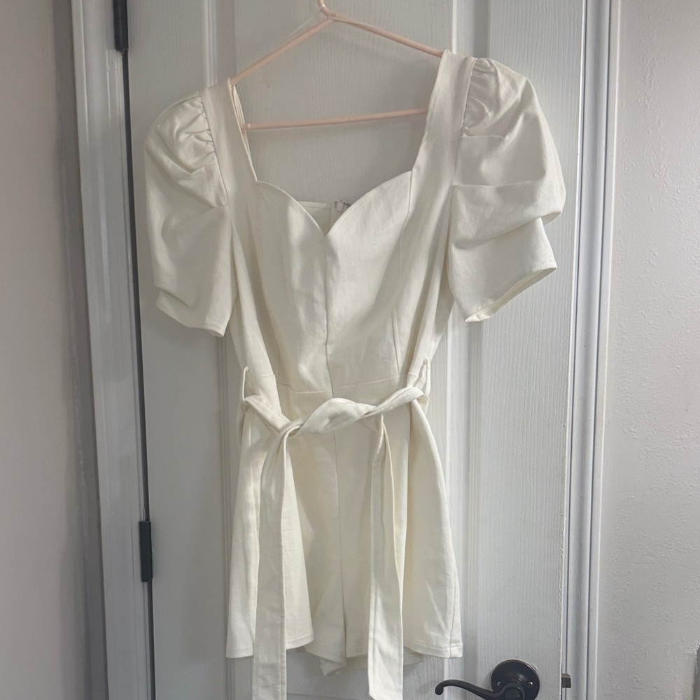 White Denim Romper